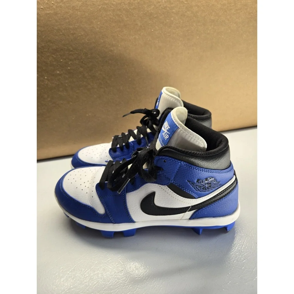 Air Jordan 1 Retro MCS Baseball Cleats Blue Black White Mens 9 AV5354-411